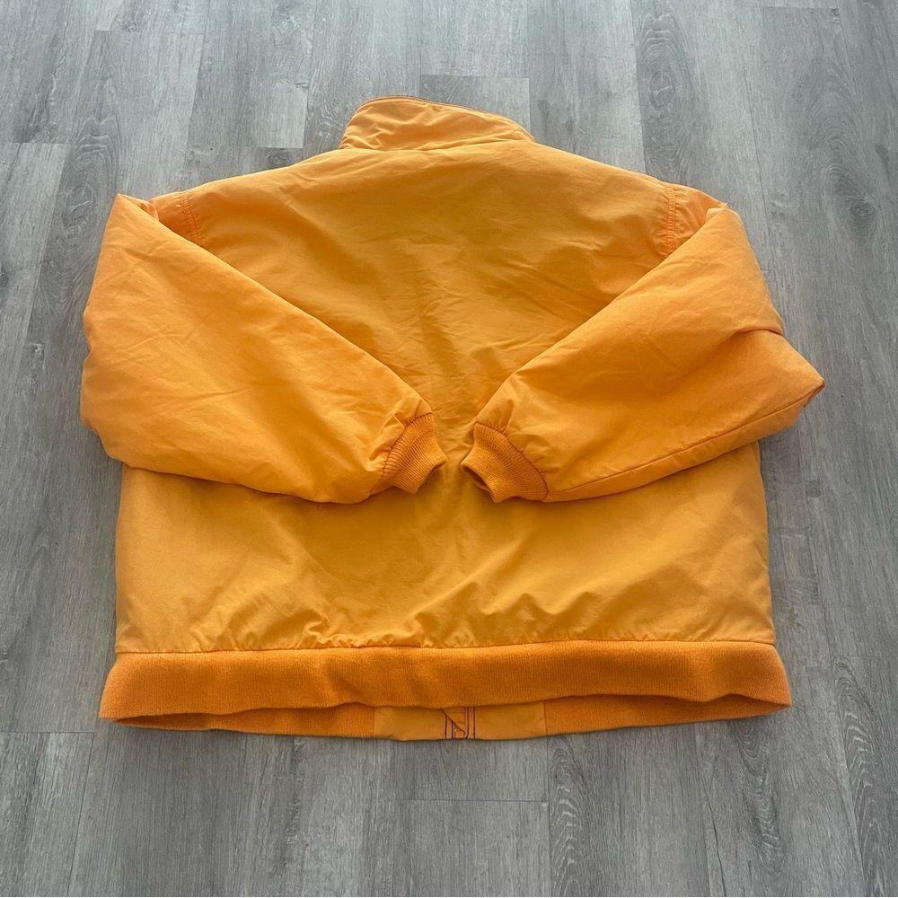 VINTAGE LL Bean Jacket Mens XL Orange Full ZIp Windbreaker Bomber Fleece Lined - Picture 2 of 7